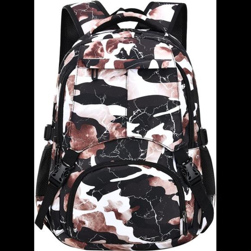 Camo School Backpack Lightweight Durable Water Repellent with Laptop Compartment